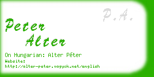 peter alter business card